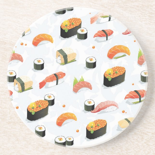 Japanese Food: Sushi Pattern Coaster (Front)