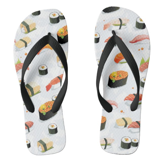 Japanese Food: Sushi Pattern Flip Flops (Footbed)