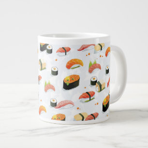 Japanese Food: Sushi Pattern Large Coffee Mug