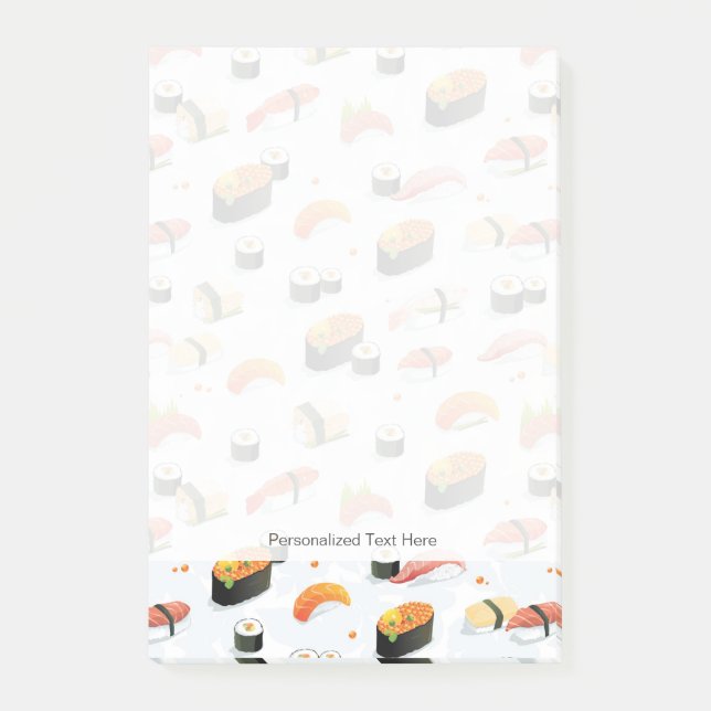 Japanese Food: Sushi Pattern Post-it Notes (Front)