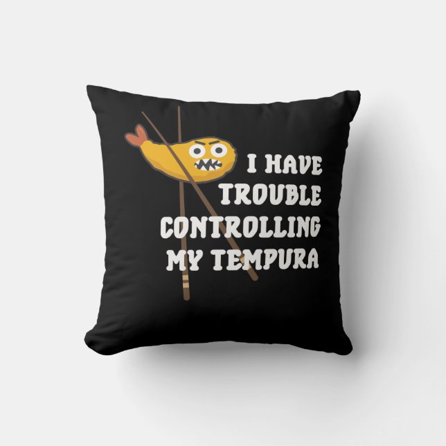 Japanese food Tempura Chopsticks Fried Shrimps Cushion (Front)