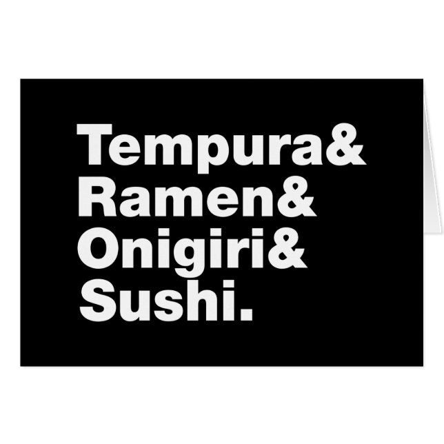 Japanese Foods Tempura & Ramen & Onigiri & Sushi. (Front Horizontal)