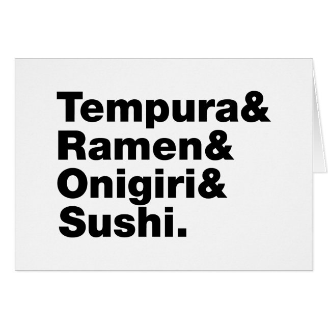 Japanese Foods Tempura & Ramen & Onigiri & Sushi. (Front Horizontal)