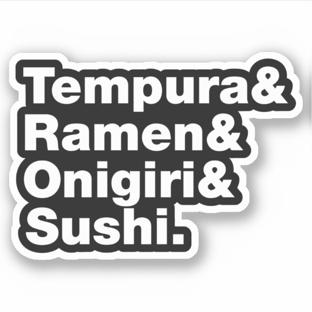 Japanese Foods Tempura & Ramen & Onigiri & Sushi.  (Front)