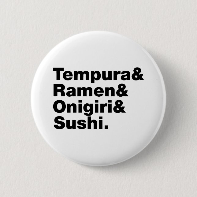 Japanese Foods Tempura & Ramen & Onigiri & Sushi. 6 Cm Round Badge (Front)