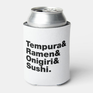 Japanese Foods Tempura & Ramen & Onigiri & Sushi. Can Cooler