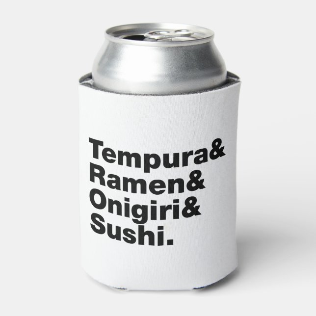 Japanese Foods Tempura & Ramen & Onigiri & Sushi. Can Cooler (Can Front)