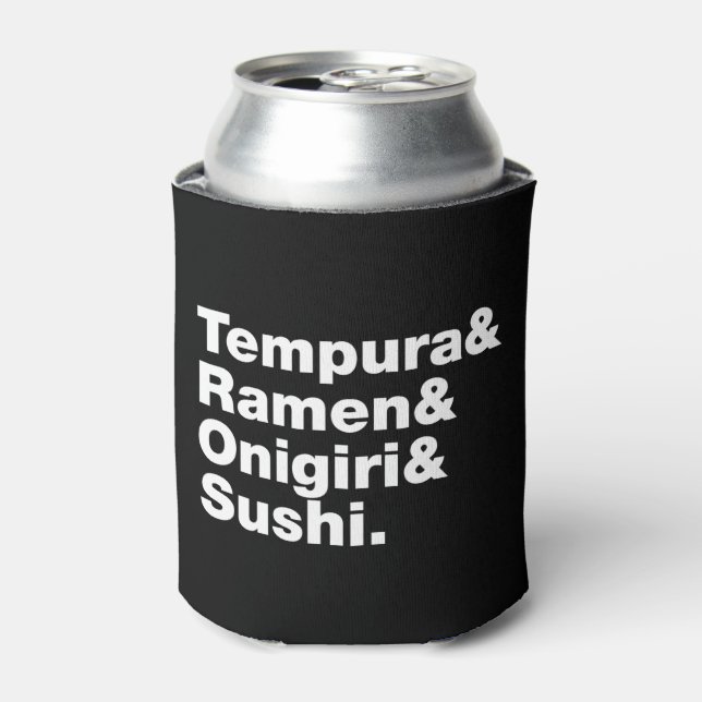 Japanese Foods Tempura & Ramen & Onigiri & Sushi.  Can Cooler (Can Front)