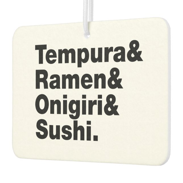 Japanese Foods Tempura & Ramen & Onigiri & Sushi. Car Air Freshener (Left)