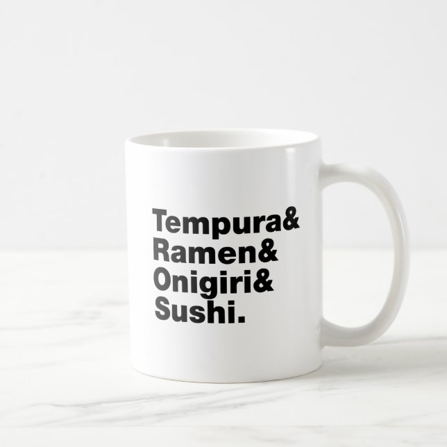 Japanese Foods Tempura & Ramen & Onigiri & Sushi. Coffee Mug (Right)