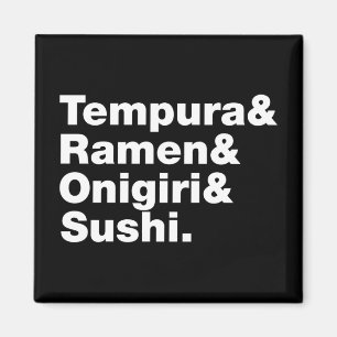 Japanese Foods Tempura & Ramen & Onigiri & Sushi. Magnet