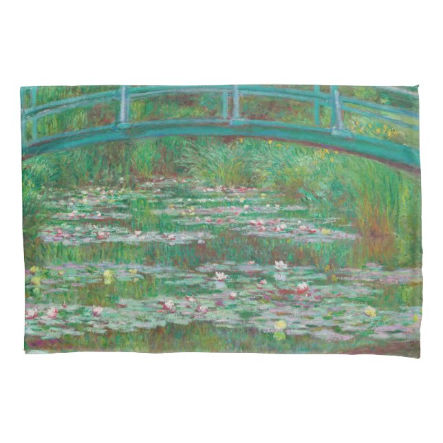 Japanese Footbridge Claude Monet Impressionist Pillowcase (Front)