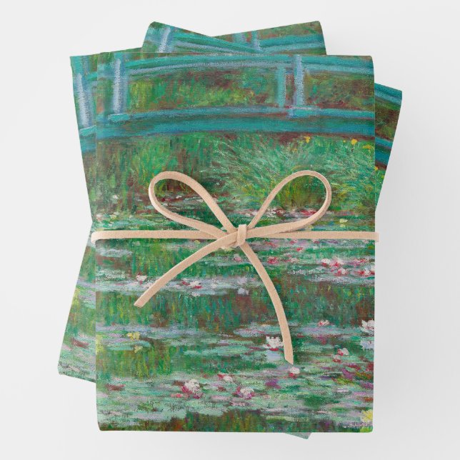 Japanese Footbridge Claude Monet Impressionist Wrapping Paper Sheet (In situ)
