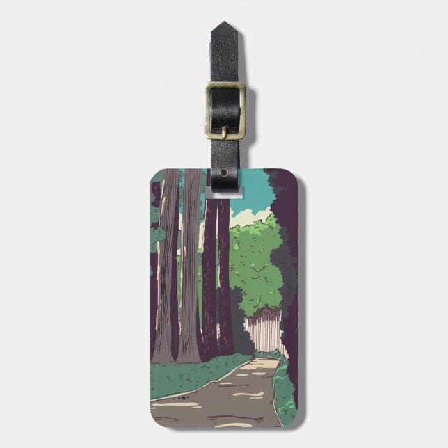 Japanese Forest Luggage Tag (Front Vertical)