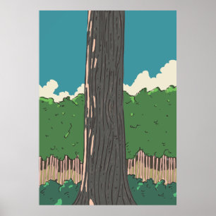 Japanese Forest trees Poster