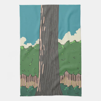 Japanese Forest trees Tea Towel
