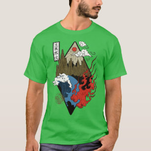 Japanese Four Elements Water Fire Air Earth T-Shirt