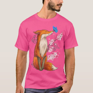 Japanese Fox Cherry Blossom Flower Sakura Trees Ka T-Shirt