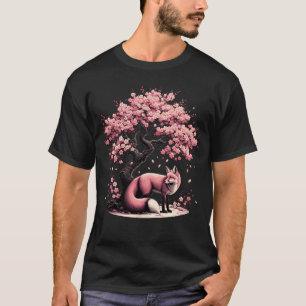 Japanese Fox Cherry Blossom Flower Trees T-Shirt