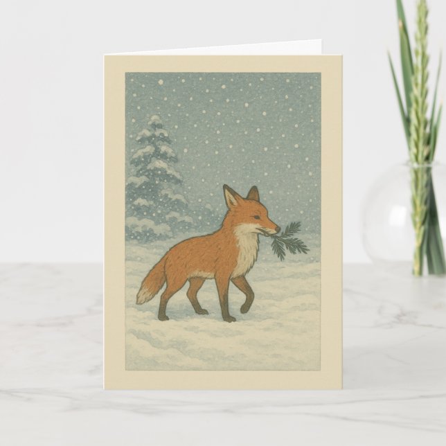 Japanese Fox - Christmas Card (Front)