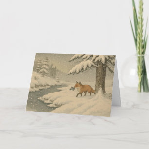 Japanese Fox - Christmas Card