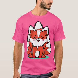 Japanese Fox Cute Funny Anime Kawaii Kitsune Kami T-Shirt