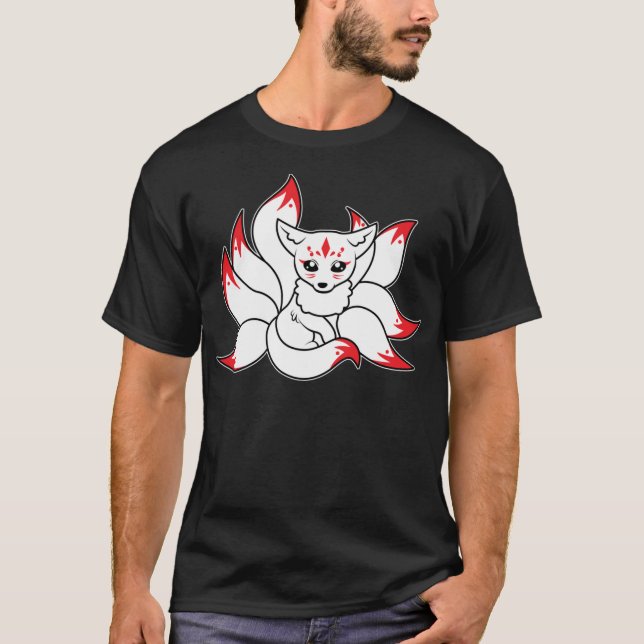 Japanese Fox Cute Funny Kitsune Kami Anime Kawaii  T-Shirt (Front)