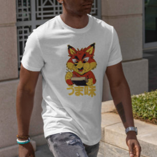 Japanese Fox Eating Bento Box T-Shirt