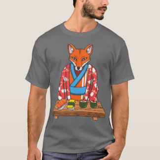 Japanese Fox Fox Mum Kimono Sushi Style Premium T- T-Shirt