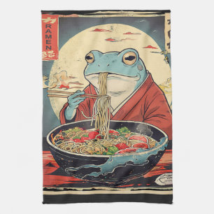 Japanese Frog Ramen Anime fans Tea Towel
