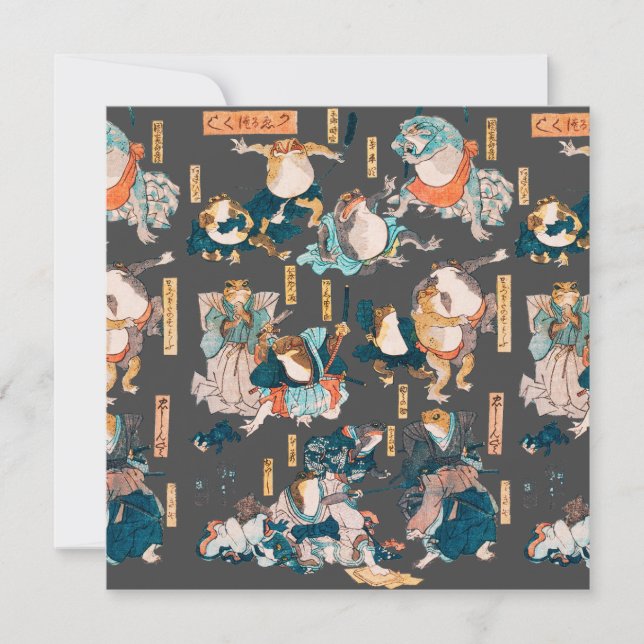 Japanese Frog ukiyo-e Froggies (Front)