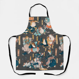 Japanese Frog ukiyo-e Froggies Apron