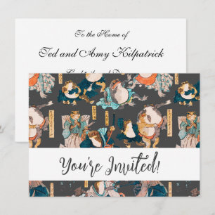 Japanese Frog ukiyo-e Froggies Invitation