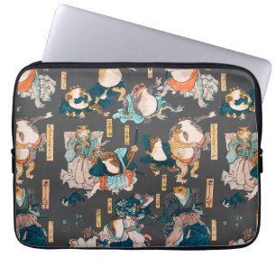 Japanese Frog ukiyo-e Froggies Laptop Sleeve
