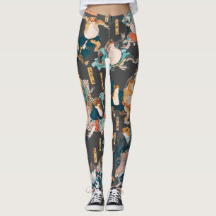 Japanese Frog ukiyo-e Froggies Leggings