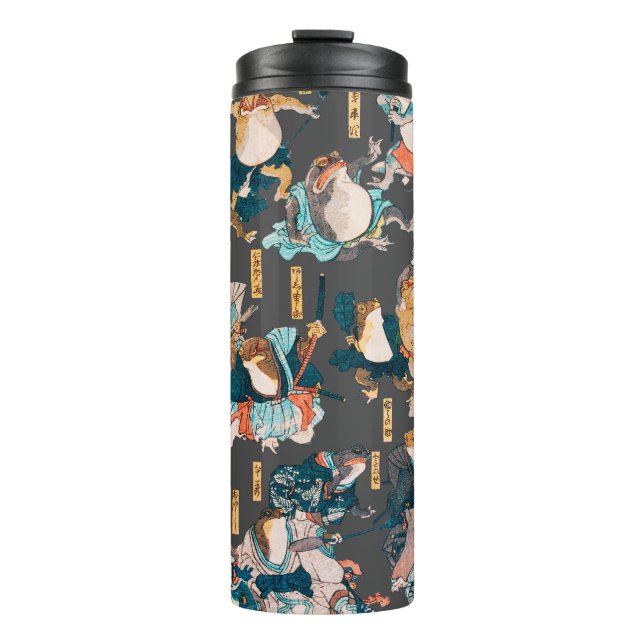 Japanese Frog ukiyo-e Froggies Thermal Tumbler (Front)