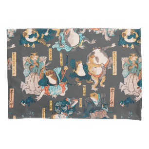 Japanese Frog Woodblock Print Kuniyoshi Ukiyo-e Pillowcase