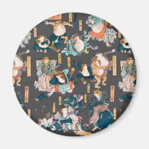 Japanese Frog Woodblock ukiyo-e anime hero Magnet