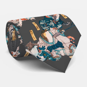 Japanese Frog Woodblock ukiyo-e anime hero Tie