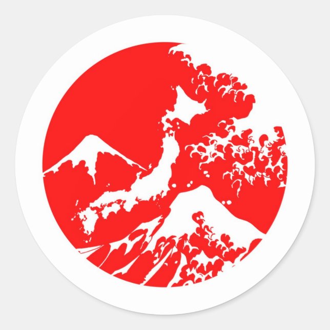 Japanese Fuji Sticker Wave Print flag (Front)