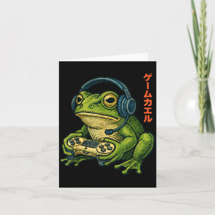 Japanese Gamer Frog Art Men Women Boys Funny Vinta Card