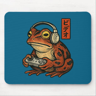 Japanese Gamer Frog Art Men Women Boys Funny Vinta Mouse Mat