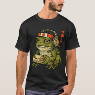 Japanese Gamer Frog Art Men Women Boys Funny Vinta T-Shirt