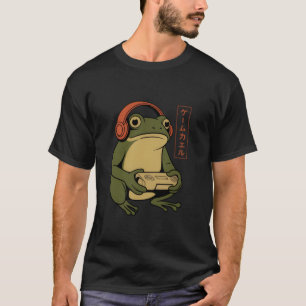 Japanese Gamer Frog Funny Vintage Gaming  T-Shirt