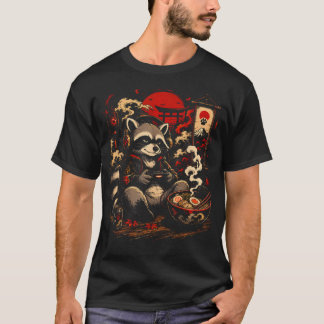 Japanese Gamer Racoon Funny Anime n Boys T-Shirt