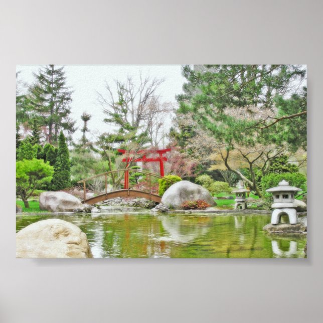JAPANESE GARDEN AND RED TORII GATE PRINT (Front)