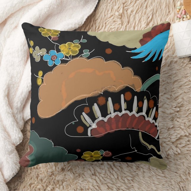 Japanese Garden at Midnight Cushion (Blanket)