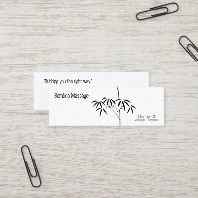 Japanese Garden Bamboo Mini Business Card (Front/Back In Situ)