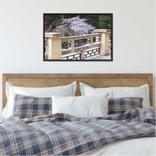 Japanese Garden Cherry Blossoms Canvas Print