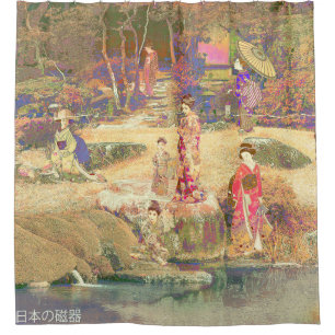 Japanese Garden II / Washed Edition Shower Curtain